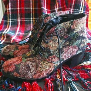 Floral Ankle Booties